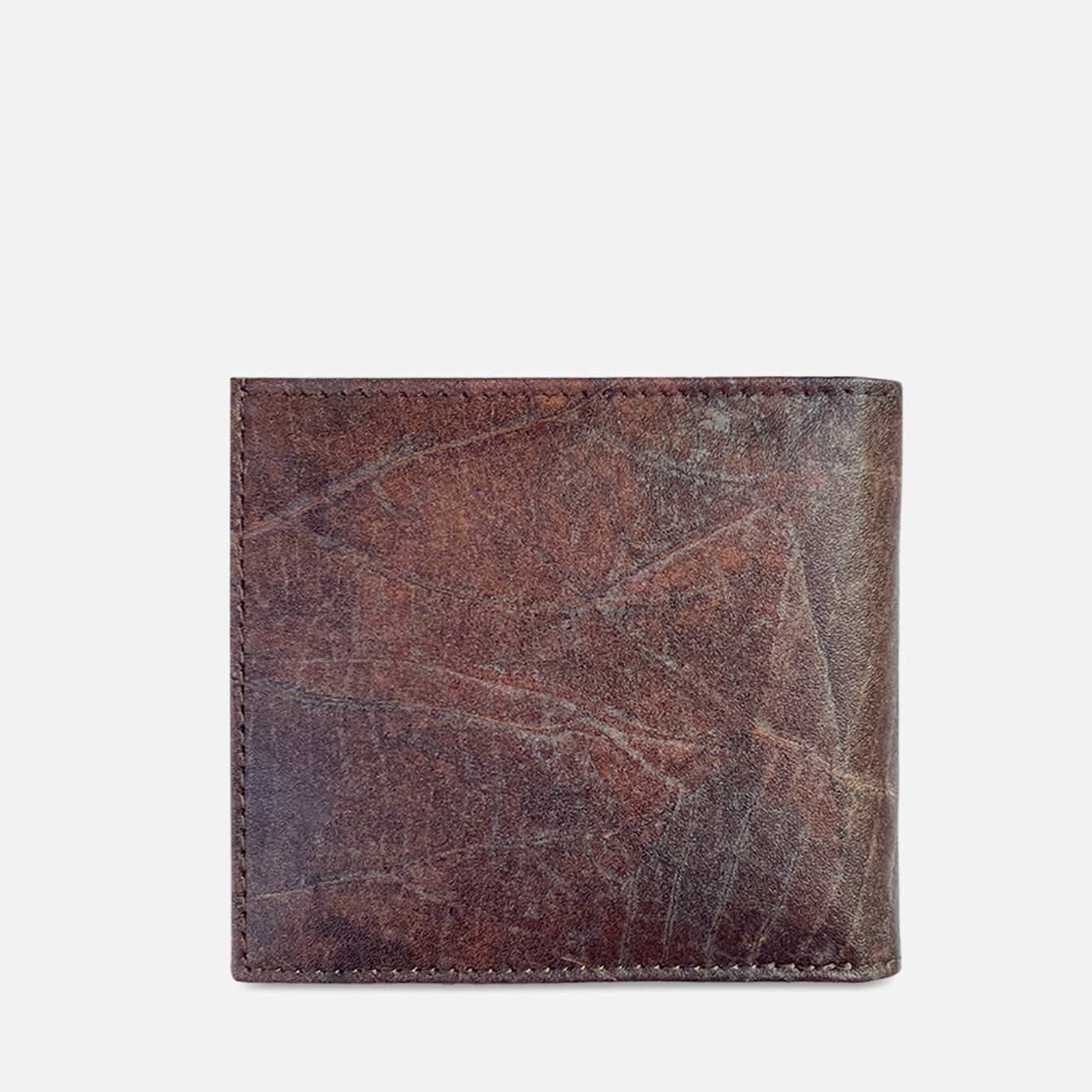 Vegan Leaf Leather Bifold Wallet Thamon Brown