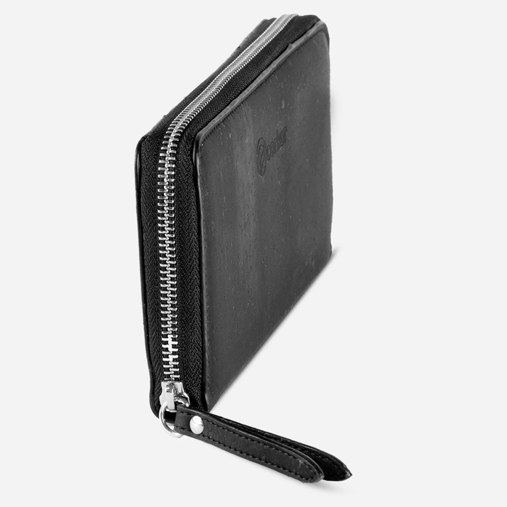 Cork Vegan Long Wallet Women's Corkor Black - I Am The Animal