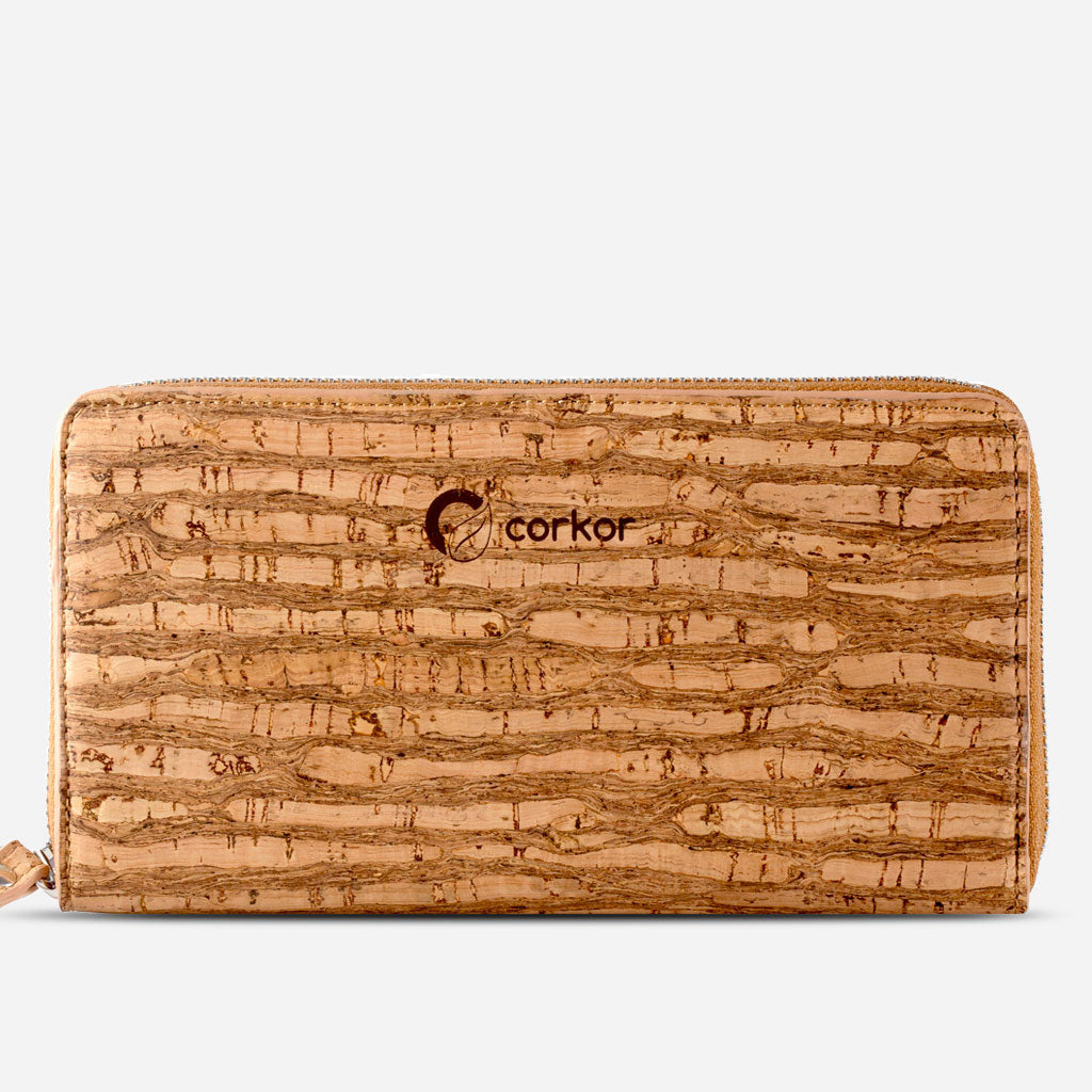 Cork Vegan Long Wallet Women's Corkor Zebra - I Am The Animal