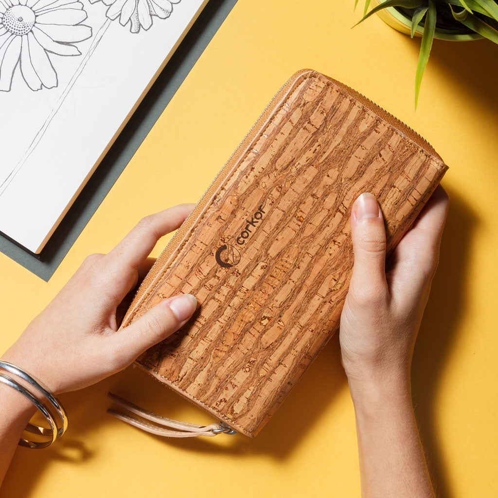 Cork Vegan Long Wallet Women's Corkor Zebra - I Am The Animal