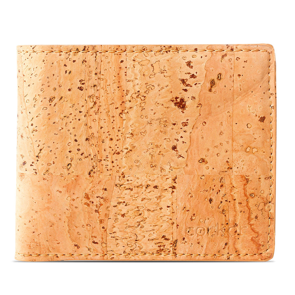 Cork Vegan Passcase Wallet Corkor Light Brown - I Am The Animal