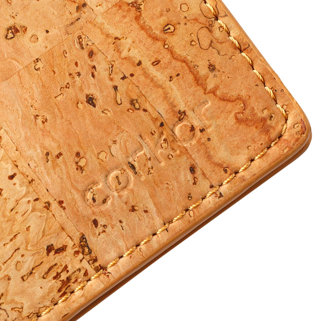 Cork Vegan Passcase Wallet Corkor Light Brown - I Am The Animal
