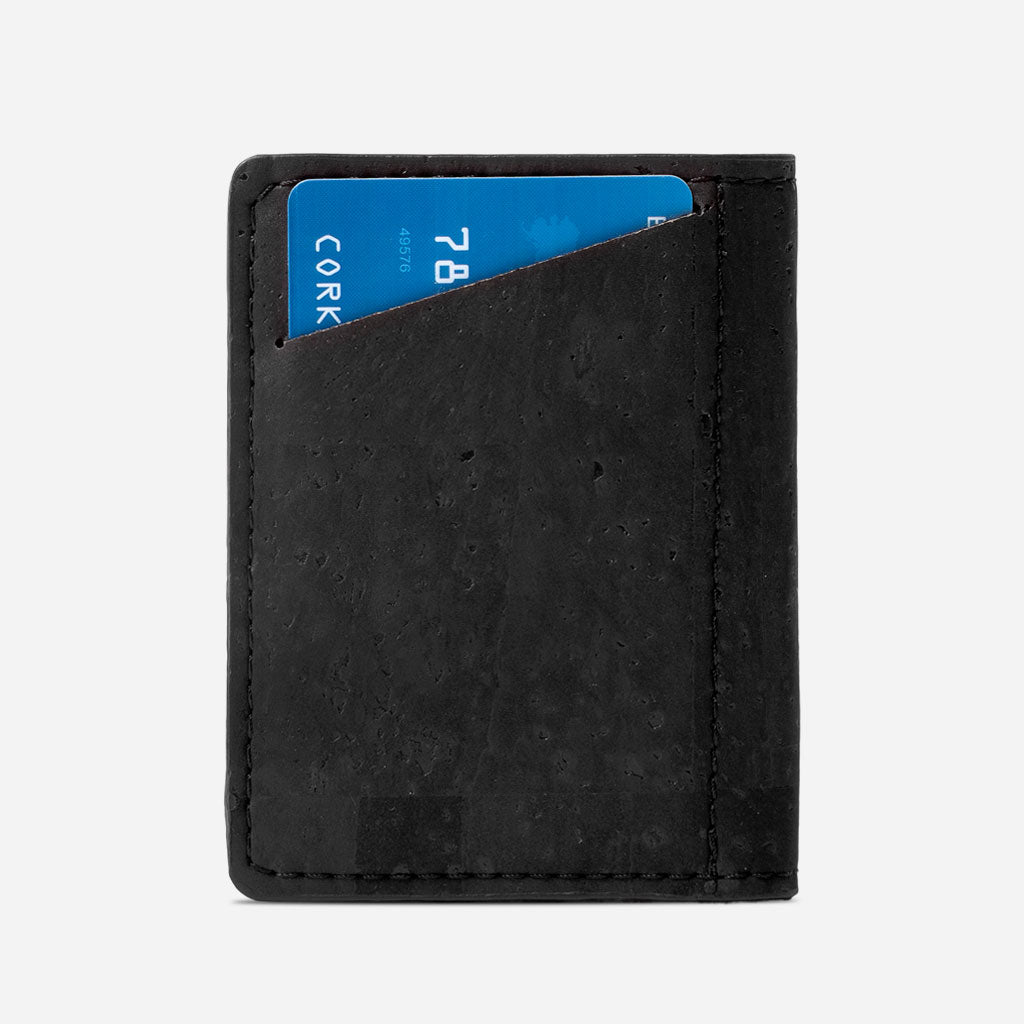 Cork Vegan Slim Wallet Corkor Black - I Am The Animal