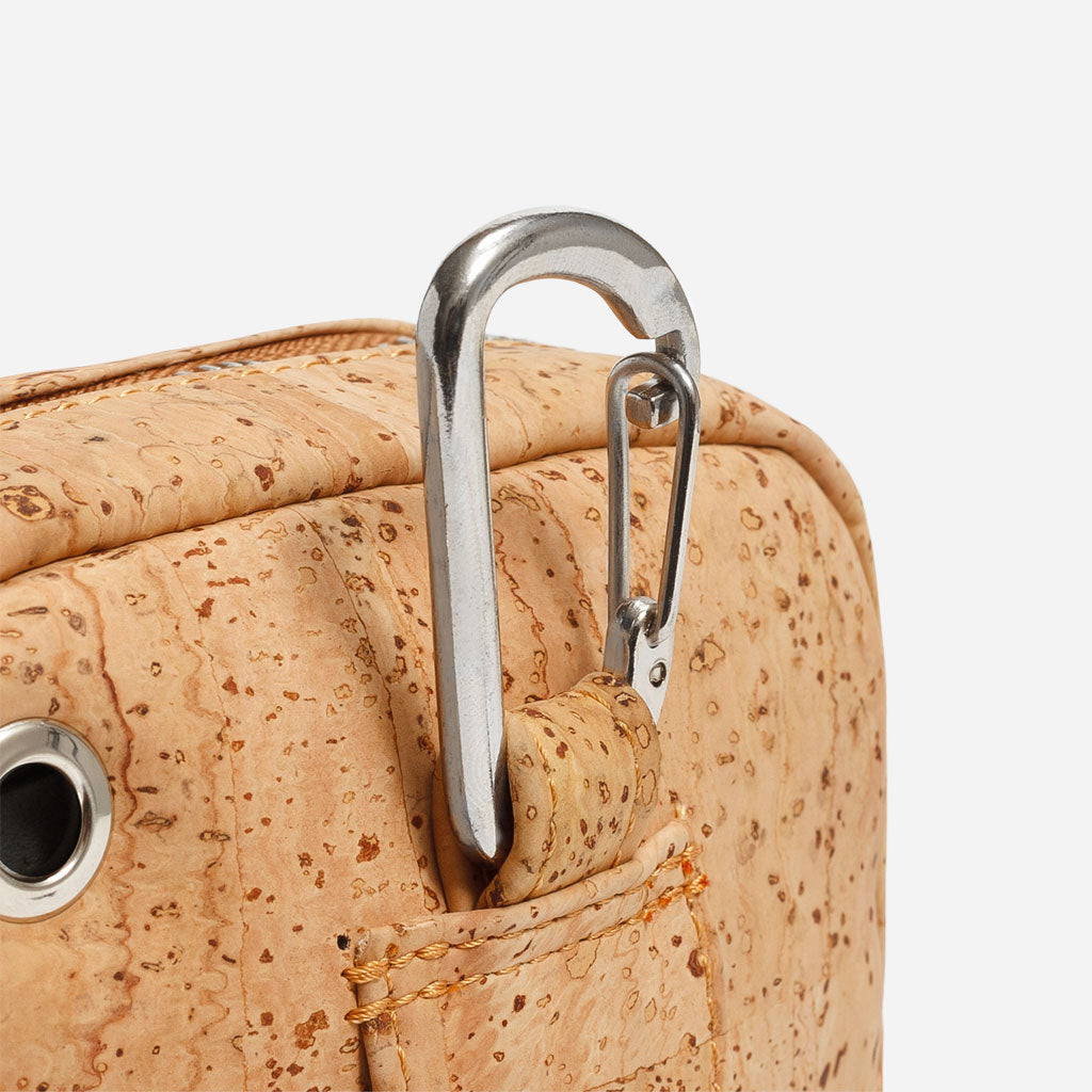 Cork Vegan Crossbody Pouch Bag Vertical Corkor Light Brown - I Am The Animal