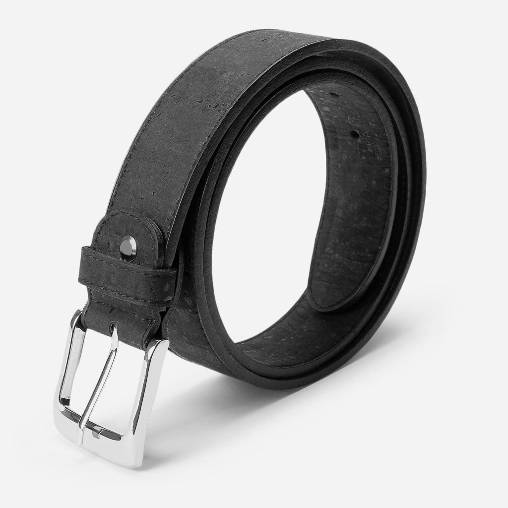 Cork Vegan Men's Belt 35mm Corkor Black - I Am The Animal