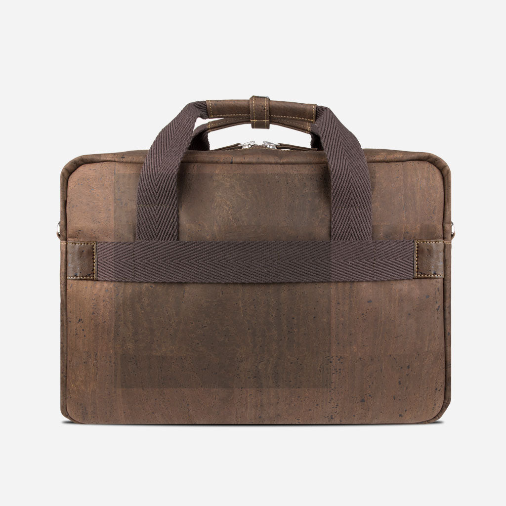 Cork Vegan Laptop Briefcase Bag Corkor Dark Brown