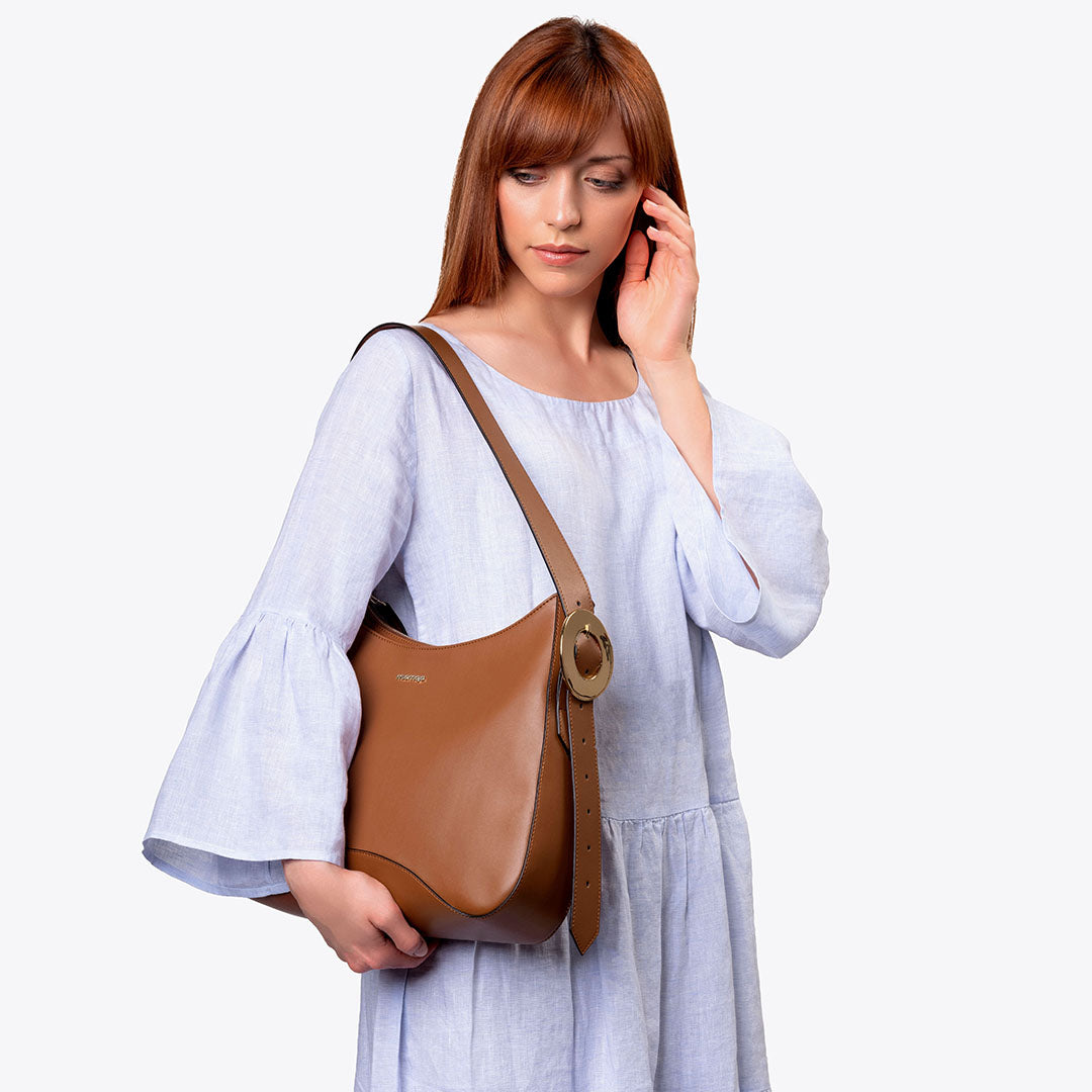 Corn Leather Vegan Hobo Bag Miomojo Febe Caramel - I Am The Animal