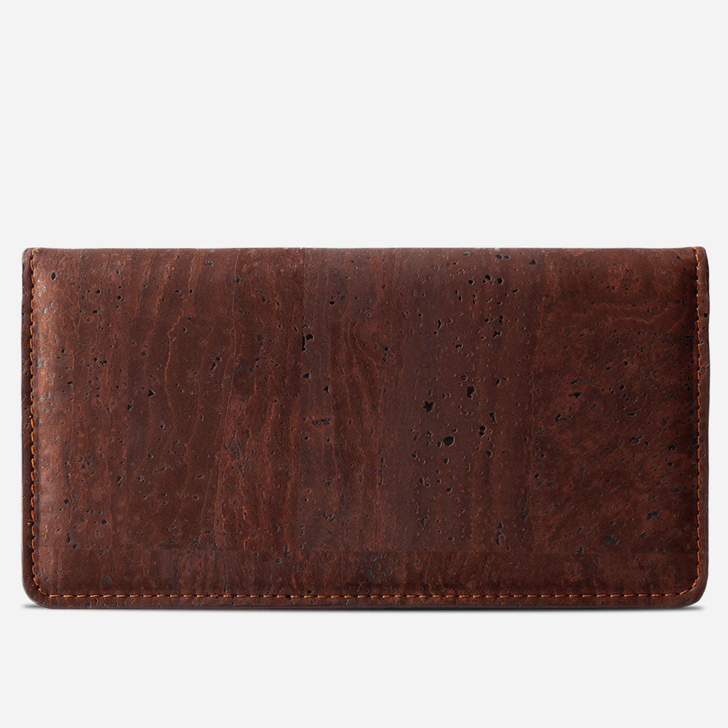 Cork Vegan Slim Wallet Women's Corkor Dark Brown - I Am The Animal