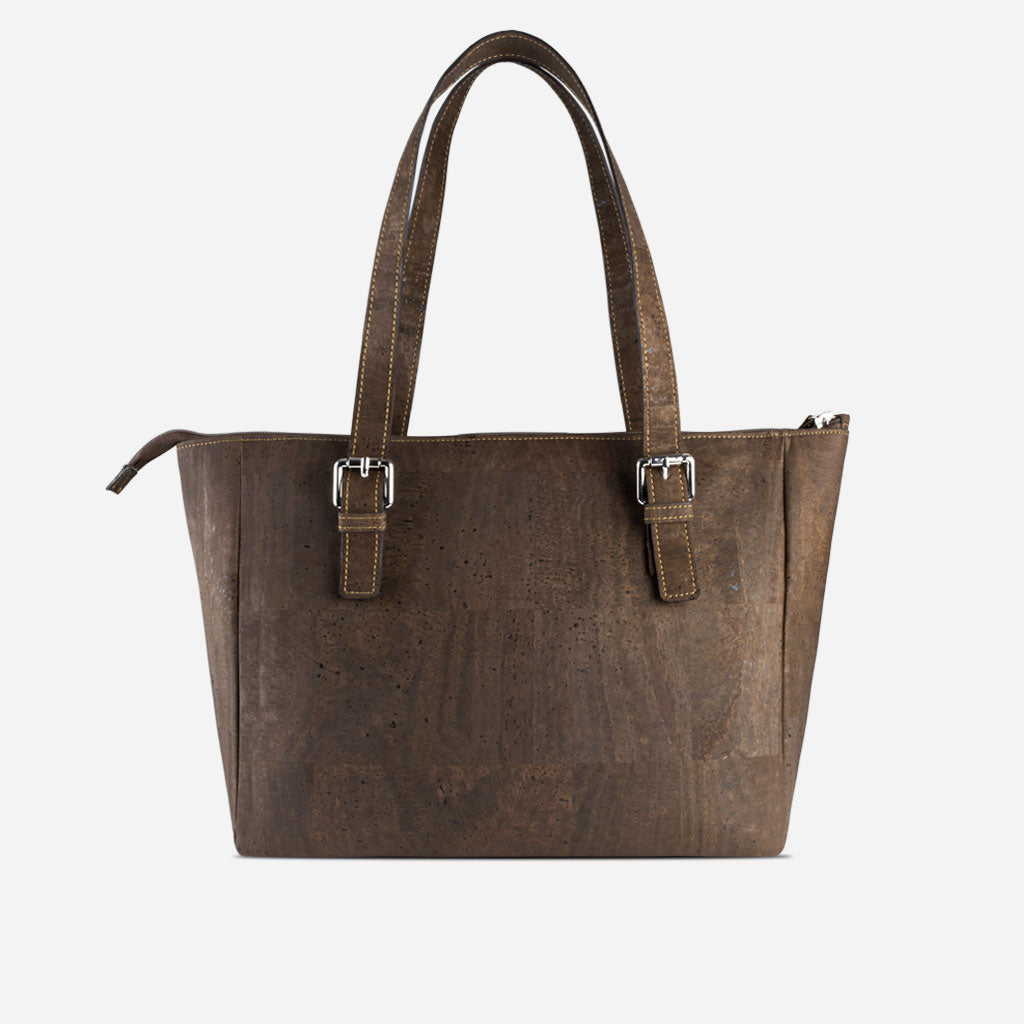 Cork Vegan Shoulder Bag Women's Corkor Dark Brown - I Am The Animal