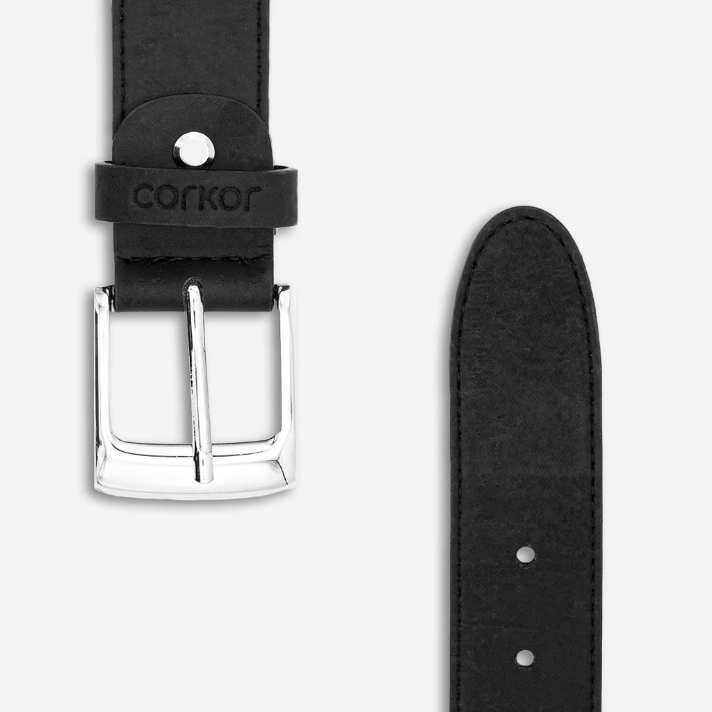 Cork Vegan Men's Belt 35mm Corkor Black