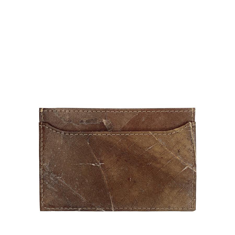 Vegan Leaf Leather Card Holder Thamon Brown - I Am The Animal