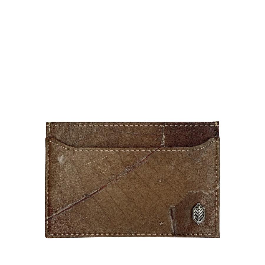 Vegan Leaf Leather Card Holder Thamon Brown - I Am The Animal